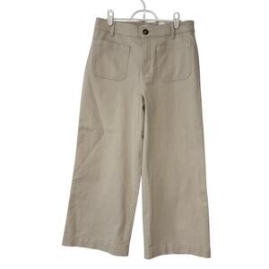 Loft Palmer Wide Leg Curvy Pants Size 6 Twill Tan Patch Pockets High Waist NWT